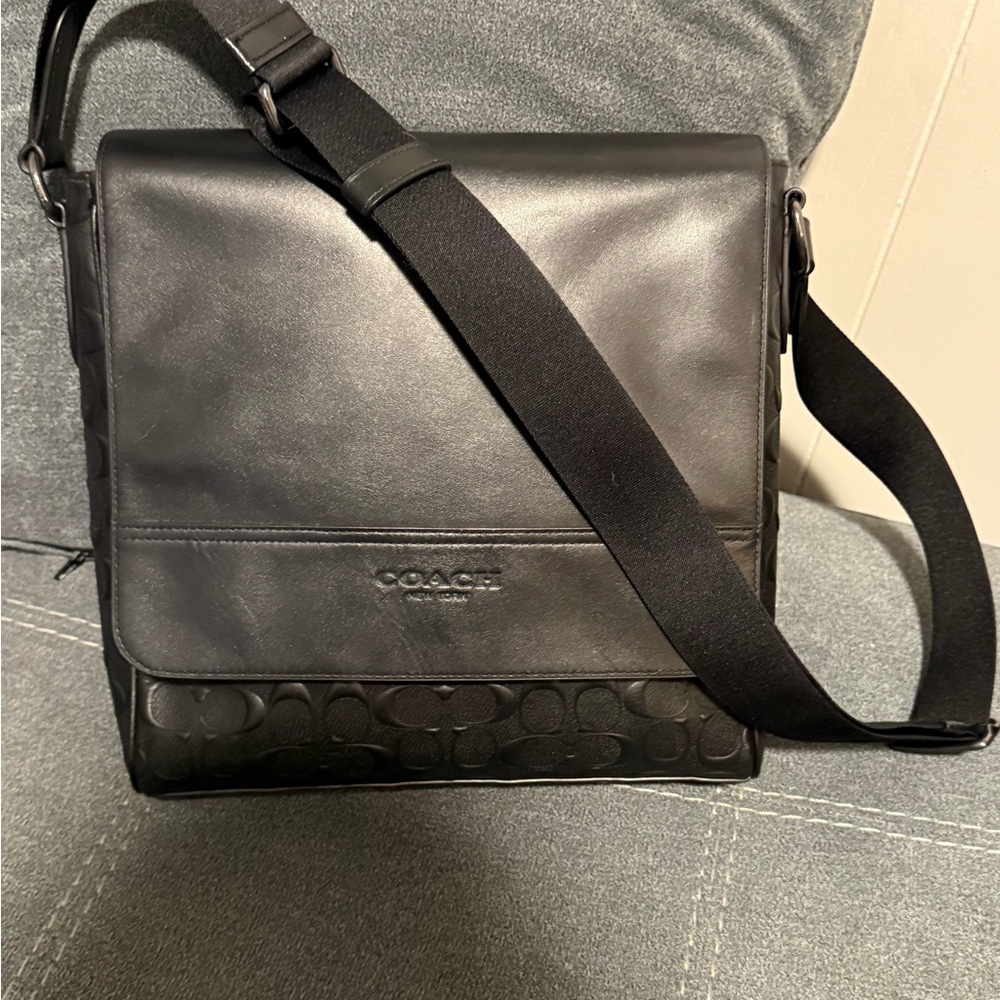 Coach Black Leather Men's Bag
